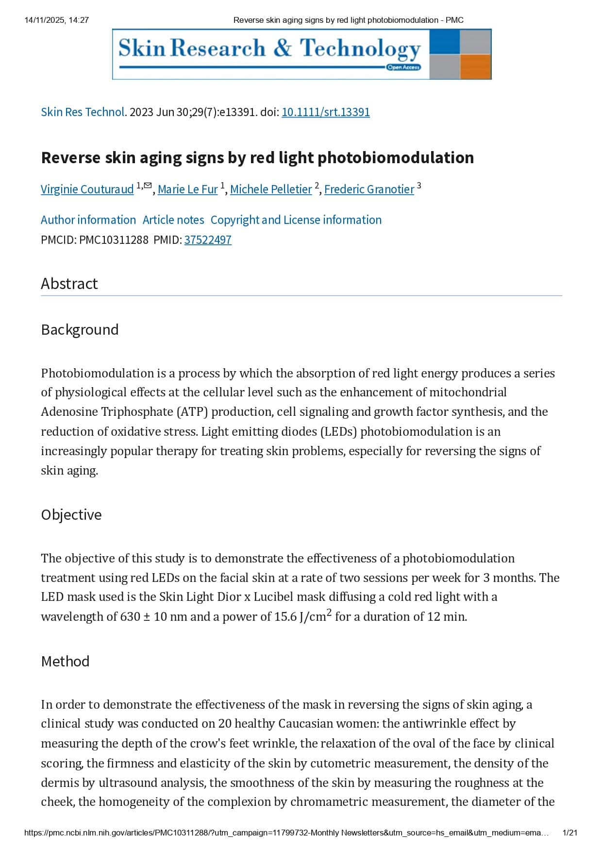 Reverse skin aging signs by red light photobiomodulation - PMC_page-0001