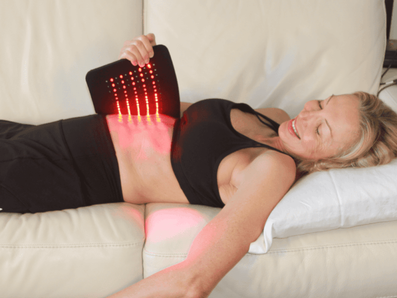 Large red light therapy pad for stomach example usage