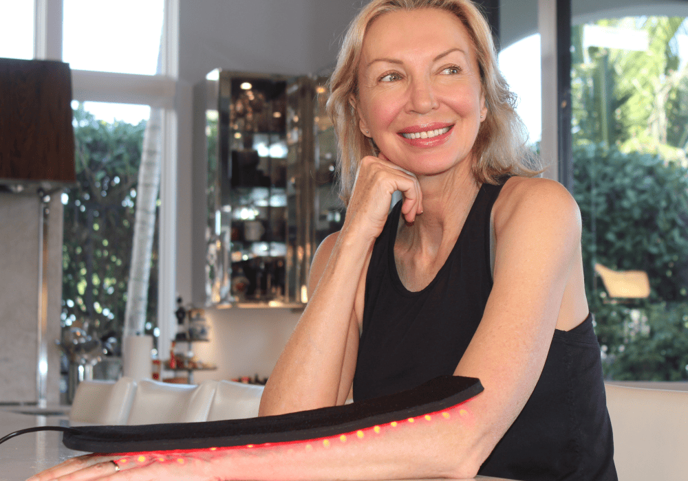 long red light therapy pad for arm pain example use